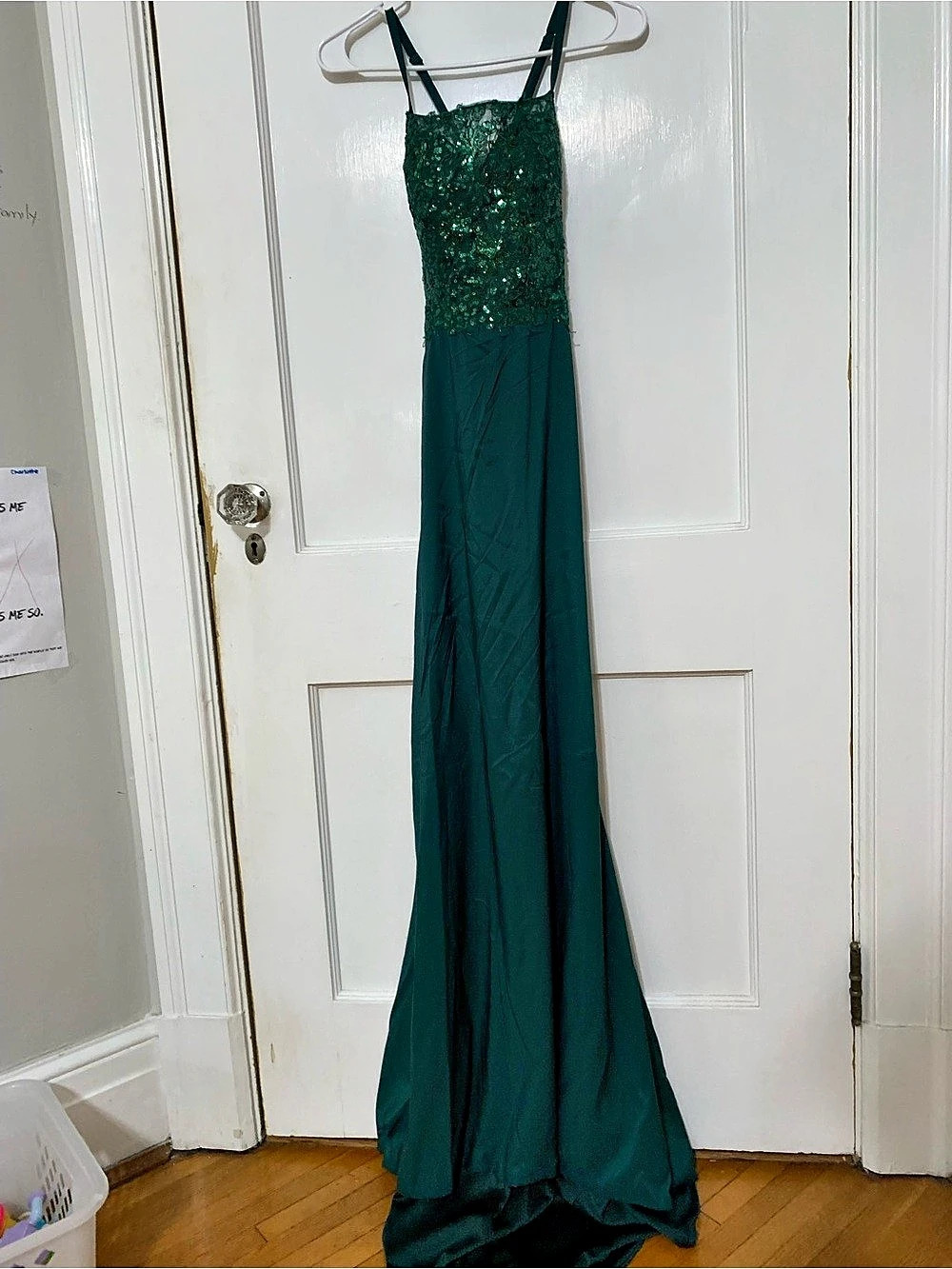 Maxi Sequin Lace Gown in Green NWT